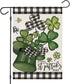 Happy St Patricks Day Garden Flags for Outside Decoration, Buffalo Plaid with lucky Shamrock Hat Small Yard Flag, Seasonal Irish Celebration Farmh...