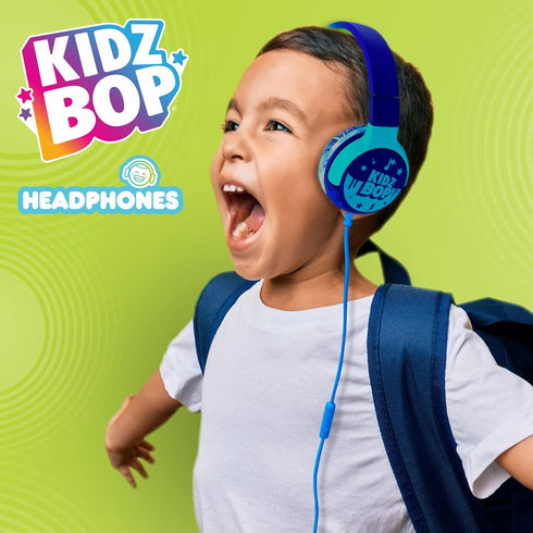 Move2Play Kidz Bop Wired Headphones for Kids | Microphone | 3.5mm Plug | Volume Limiting 85dB/94dB | Soft Pads | Adjustable | School Use | Gift 3 ...