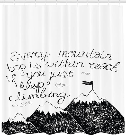 Ambesonne Wording Shower Curtain, Sketchy Mountains Hand Writing Style Letters Purpose Determination Success, Cloth Fabric Bathroom Decor Set with...