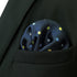 S&W SHLAX&WING Ties for Men Dark Blue with Yellow White Green Matching Pocket Square Only...