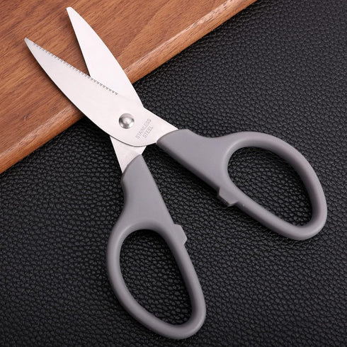 Grey Multipurpose Scissors, 6in Straight Sturdy Sharp Scissors for Office School Student Home General Use Sewing Fabric Craft Supplies with Cover...