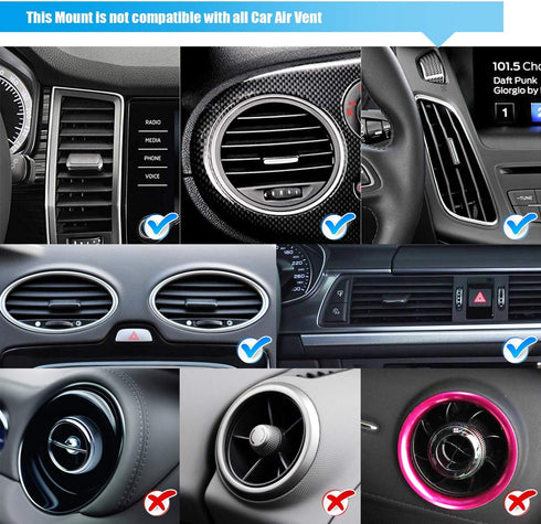 Phone Holders for Your Car, Car Air Vent Phone Mount, Car Phone Holder with Twist Lock Hook Clip for A Strong Hold to Vent, Compatible with iPhone...