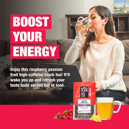 Tiesta Tea - Passion Berry Jolt, Loose Leaf, Raspberry Passion Fruit Black Tea, Premium Caffeinated Black Blend, Make Hot or Iced & Brews Up to 25...