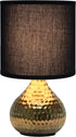 Simple Designs LT2073-GDB Mini Hammered Texture Gold Drip Table Lamp with Black Shade...