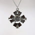 Medallion with Red Cabochon Medieval Renaissance Silver Finish Pendant Necklace...