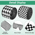 2 Rolls/ 20 Yards Black and White Checkered Ribbons Buffalo Plaid Wired Edge Ribbon Diamond Gingham Valentine's Day Gift Wrapping Ribbon for DIY H...