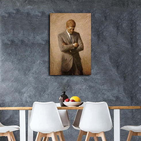 LVUPIIG John F Kennedy White House Presidential Portrait Canvas Art Poster and Wall Art Picture Print Modern Family bedroom Decor Posters 16x24inc...