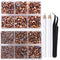LPBeads 6400 Pieces Hotfix Rhinestones Rose Gold AB Flat Back 5 Mixed Sizes Crystal Round Glass Gems with Tweezers and Picking Rhinestones Pen...