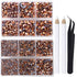 LPBeads 6400 Pieces Hotfix Rhinestones Rose Gold AB Flat Back 5 Mixed Sizes Crystal Round Glass Gems with Tweezers and Picking Rhinestones Pen...