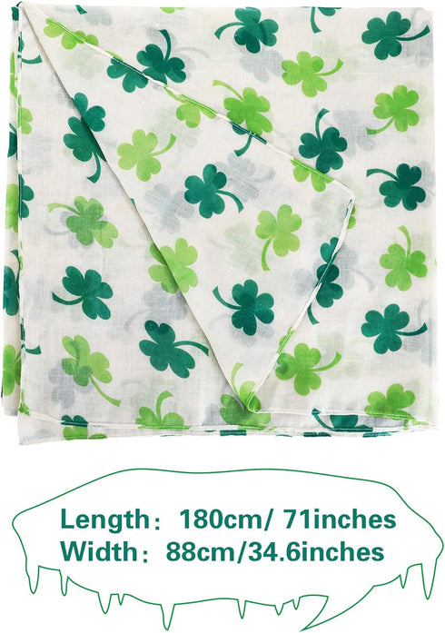 Skylety St. Patrick's Day Printed Scarf Long Shamrock Shawl Irish Theme Scarf for Holiday Outfits Accessories...