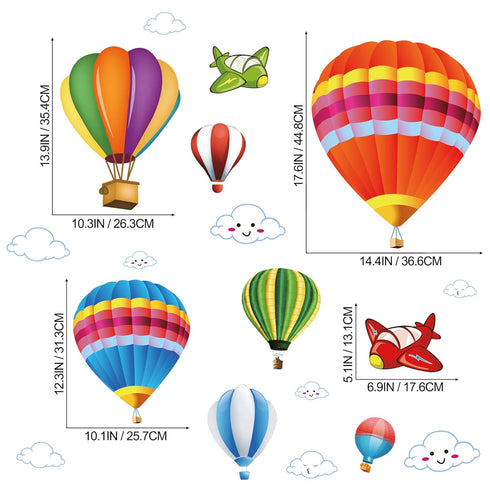 Amaonm Removable Creative 3D Hot air Balloon Aircraft and Smile Clouds Wall Decals Kids Room Wall Decorations Art Decor Stickers Nursery Decor 3D ...