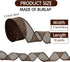 TONIFUL Burlap Wired Ribbon, 1-1/2 Inch Faux Burlap Ribbons, Brown Burlap Ribbon for Christmas, Home Decor, Gift Wrapping, Tree Topper Bow, Wreath...