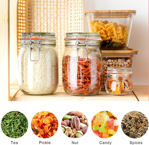 6Pcs Rubber Seals Rings for Glass Jars, Airtight Silicone Replacement Gasket for Jars Leak-proof Airtight Rubber Seal -3.7 Inches (Orange)...