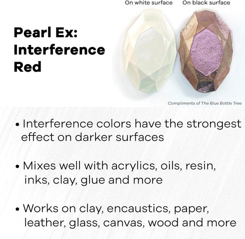 Jacquard Pearl Ex Pigment Powder 0.5 oz Interference Red - Loose Mica Powder for Epoxy Resin, Watercolors, Calligraphy Ink & Clay - Epoxy Pigment ...
