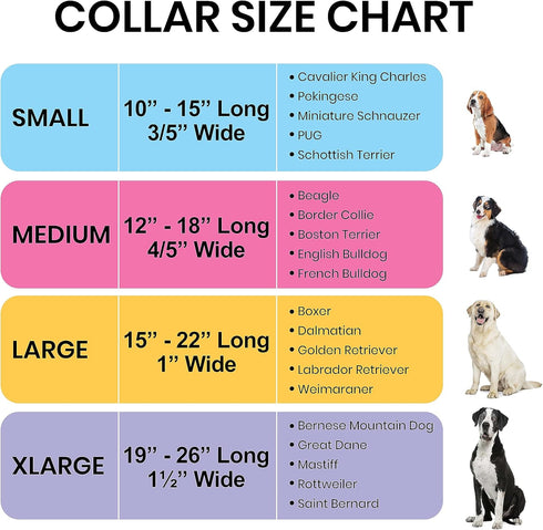 Dog Collars for Small Medium & Large Dogs - Female and Male dogs Patterns on Long Lasting, Adjustable, Strong and Durable Collars for Dogs Stockin...