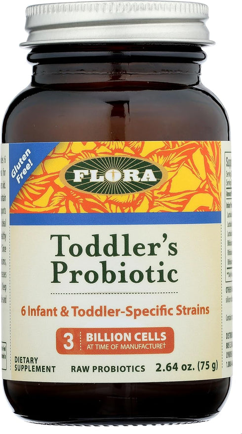 Flora - Toddler's Blend Probiotic, 3 Billion CFU RAW, Six-Infant & Toddler Specific Strains, Lactobacillus, Taste-Free, Dissolves Easy, Aids Const...