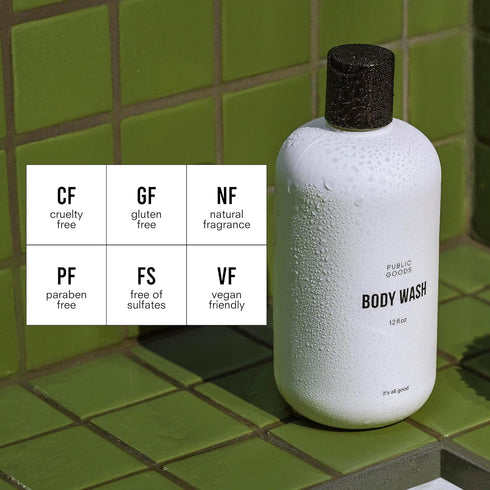 Public Goods Body Wash for Men and Women | Natural Soap for Bath & Shower | Body Scrub Made with Organic Essential Oils | Sulfate & Paraben Free |...