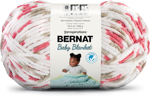 Bernat BABY BLANKET BB Flowerpot Yarn - 1 Pack of 10.5oz/300g - Polyester - #6 Super Bulky - 220 Yards - Knitting/Crochet...