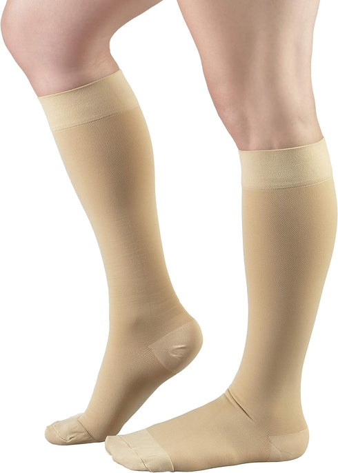 Truform 30-40 mmHg Compression Stockings for Men and Women, Knee High Length, Closed Toe, Beige, 3X-Large...