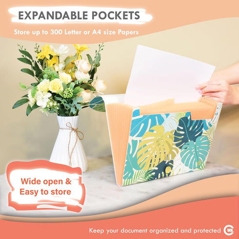 CNK File Folders Organizer with 13 Pockets Accordion Expanding Folder Documents Receipt Document Paper Pocket Filing Accordian Important expandabl...