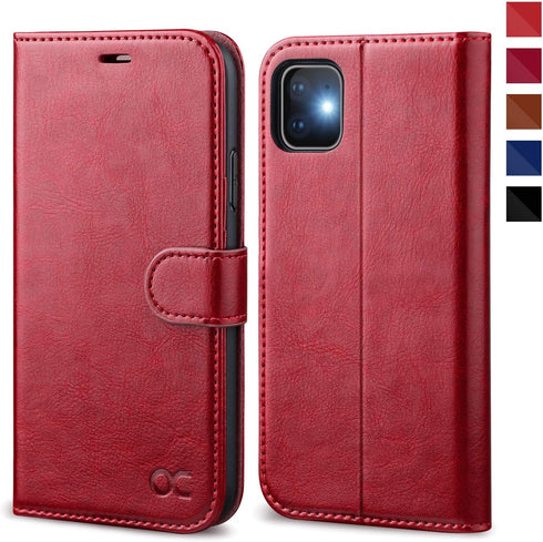 OCASE Compatible with iPhone 11 Wallet Case with Card Holder, PU Leather Flip Case with Kickstand and Magnetic Closure, TPU Shockproof Interior Pr...