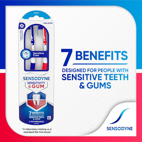 Sensodyne Sensitivity & Gum Soft Toothbrush Designed for Sensitive Teeth, 4-Pack...