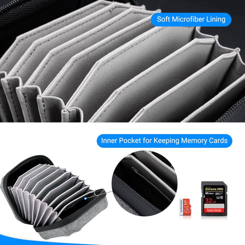 JJC Hard Shell Camera Lens Filter Case Up to 67mm (62mm 58mm 55mm 52mm 49mm 46mm 43mm 40.5mm 37mm),Water Resistant & Dustproof,Camera Filter Pouch...