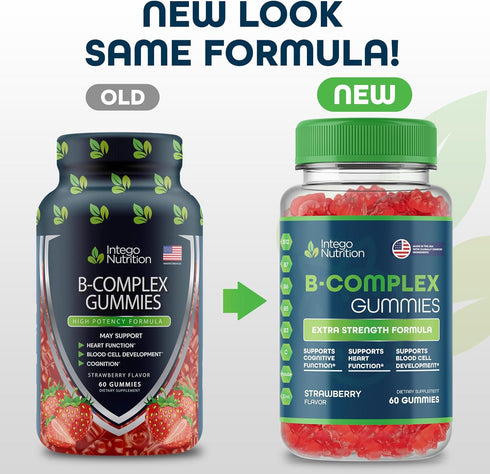 Vitamin B Complex Gummies for Adults, B Complex Vitamin Supplement for Women and Men, B Vitamins Complex Gummies for Energy and Brain Health, Natu...