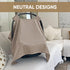 MOZAH Baby Car Seat Cover - Warm Taupe - 100% Organic Muslin - Soft, Breathable and Lightweight, Baby Infant Car Seat Essentials...