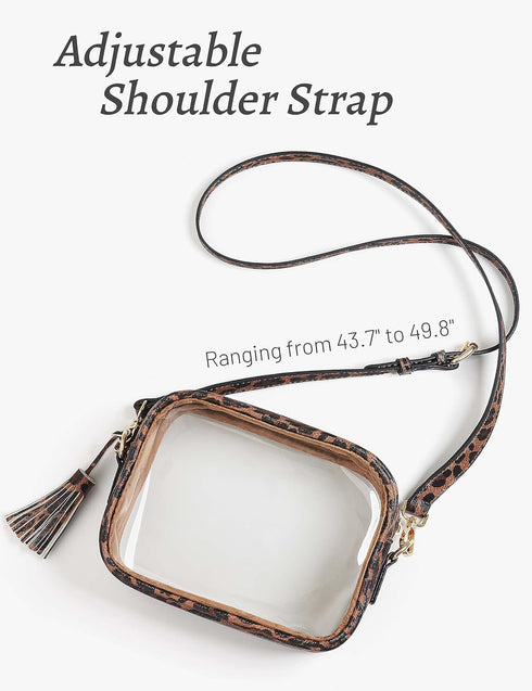 Clear Bag Stadium Approved, PVC Clear Crossbody Purse Small Clear Crossbody Bag with Adjustable Shoulder Strap...