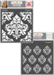 CrafTreat Damask Stencils for Painting on Wall, Tile, Wood, Canvas, Paper, Fabric, and Floor - Bold Damask and Damask Background - 2 Pcs - 6x6 Inc...