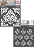 CrafTreat Damask Stencils for Painting on Wall, Tile, Wood, Canvas, Paper, Fabric, and Floor - Bold Damask and Damask Background - 2 Pcs - 6x6 Inc...