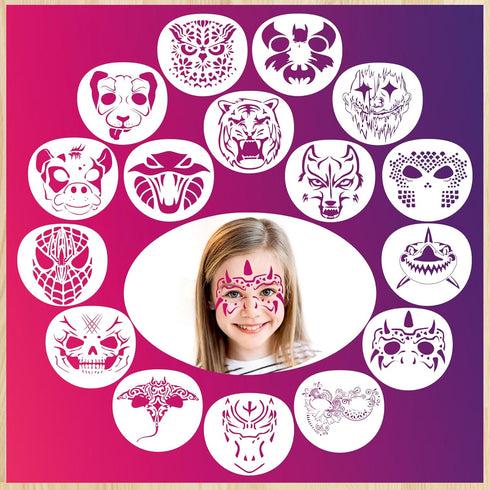 16 Pieces Face Drawing Stencils Mask Painting Templates DIY Stencils for Wood Wall Home Decorations Party Favor Supplies...