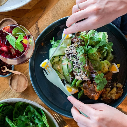 Forks Spoons Knife Set, 21 Pieces Wheat Straw Cutlery Set, Reusable Utensil Set for 7, Unbreakable and Lightweight Utensils for Party, Travel, Wor...