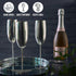 Oak & Steel - 4 Silver Stainless Steel Champagne Flutes with Gift Box, 284 ml - Elegant, Solid & Unbreakable - Outdoor Parties, Picnic, Beach & Po...