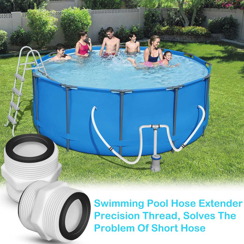 2Pcs 1.5’to 1.5’ Pool Hose Adapter, Pool Hose Connector Coupling Above Ground Pool Hose Adapter Compatible with Intex, Garden Hose Extender with 2...