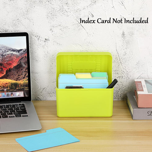 BTSKY 1 Pack 4 x 6 inch Index Card Box - Index Card Holder Notecard Box Recipe Card Box Plastic Storage Organizer for Filling Index Cards, Note Ca...