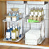2 Tier Under Sink Organizers and Storage Bathroom Organizer w Dividers and Lids, Snack Organizer for Pantry Pull Out Cabinet Organization for Kitc...
