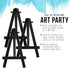 U.S. Art Supply 5" Mini Black Wood Display Easel (Pack of 12), A-Frame Artist Painting Party Tripod Easel - Tabletop Holder Stand for Small Canvas...