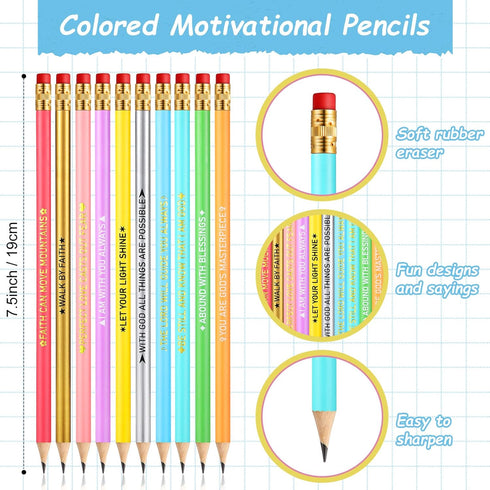 20 Pcs Inspirational Pencils Compliment Pencils with Motivational Sayings #2 Pencils Back to School Pencils Cute Fun Pencils for Kids Girls Studen...