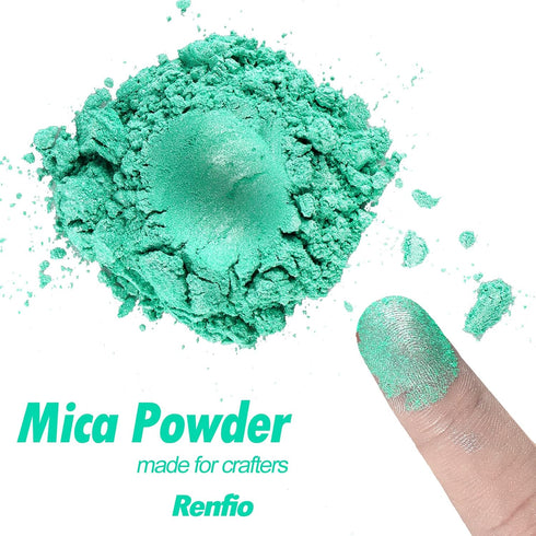 Renfio 100g Mica Powder Pigment, Metallic Natural Dye Mineral Pearl Shimmer Epoxy Resin Dye for Painting Soap Making Slime Bath Bombs 3.5 Oz - Min...