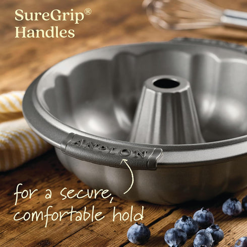 Anolon Advanced Nonstick Fluted Mold Baking Pan, 9.5 Inch, Gray, Carbon Steel...