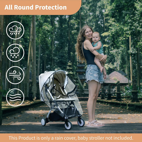 Bemece Stroller Rain Cover, Universal Stroller Accessory, Baby Travel Weather Shield, Windproof and Waterproof, Protect from Dust and Snow...