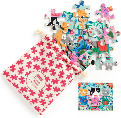 Mudpuppy Teacup Kittens - 36 Piece Puzzle to Go Featuring Charming Cats and Colorful Florals Perfect Summer Travel Activity for Children Ages 3 an...