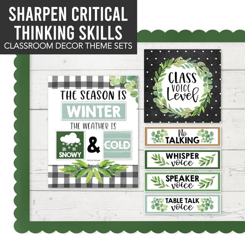 Hadley Designs Farmhouse Classroom Calendar Set Bulletin Board Sets For Teachers - Bulletin Board Calendar, School Calendar For Classroom, Classro...