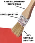 1 inch European Professional Flat Paint Brush - Natural Bristle Wooden Handle - for Acrylic, Chalk, Oil, Watercolor, Gouache, Stain, Varnish, Wax ...
