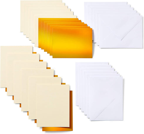 Cricut Joy Insert Cards - DIY Greeting Card for Baby Shower, Birthday, and Wedding - Matte Holographic Cream/Gold, 12 ct...
