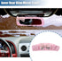 X AUTOHAUX Bling Car Mirror Accessories Charm Shining Car Rear View Mirror Decorative Cover Faux Crystal Rhinestone with Bow Knot for Women Pink...