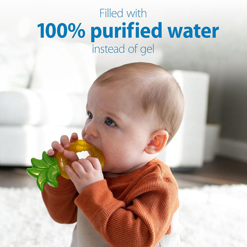 Dr. Brown's AquaCool Water-Filled Baby Teether, Cools & Massages Sore Gums, BPA Free, Pineapple and Apple, 2 Pack, 3m+...