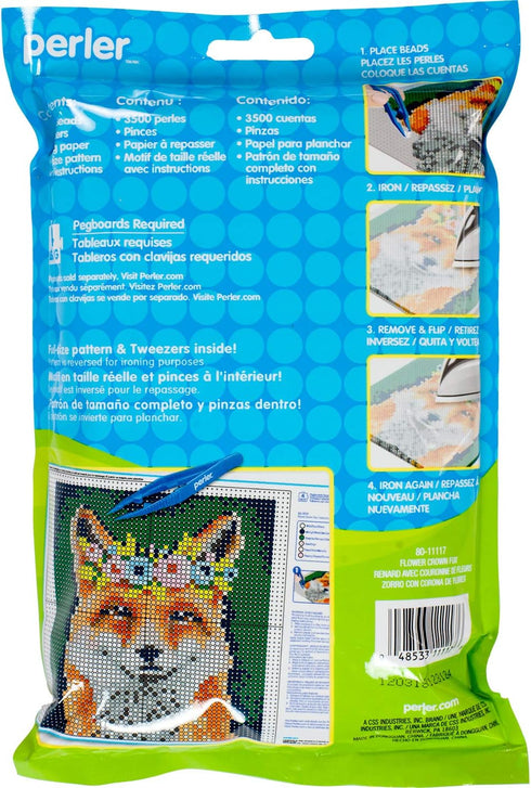 Perler Beads Floral Fox Pattern & Fuse Bead Kit, 10'' X 11'', 3503Pc...